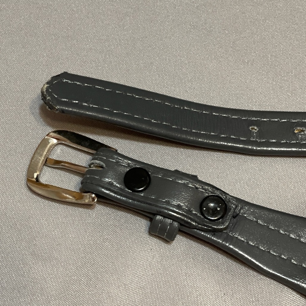 Justin Womens Leather Whip Stitch Belt Gray Silver Size Small Western Casual USA - Picture 7 of 9